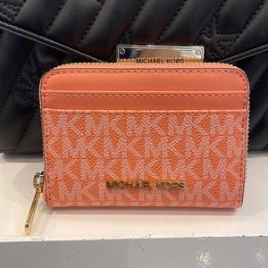 Michael Kors Jet Set Travel Medium Zip Around Card Case Sherbert Multi